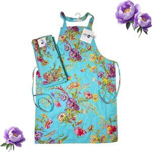 April Cornell APRON & DISH/TEA TOWELS Set Floral